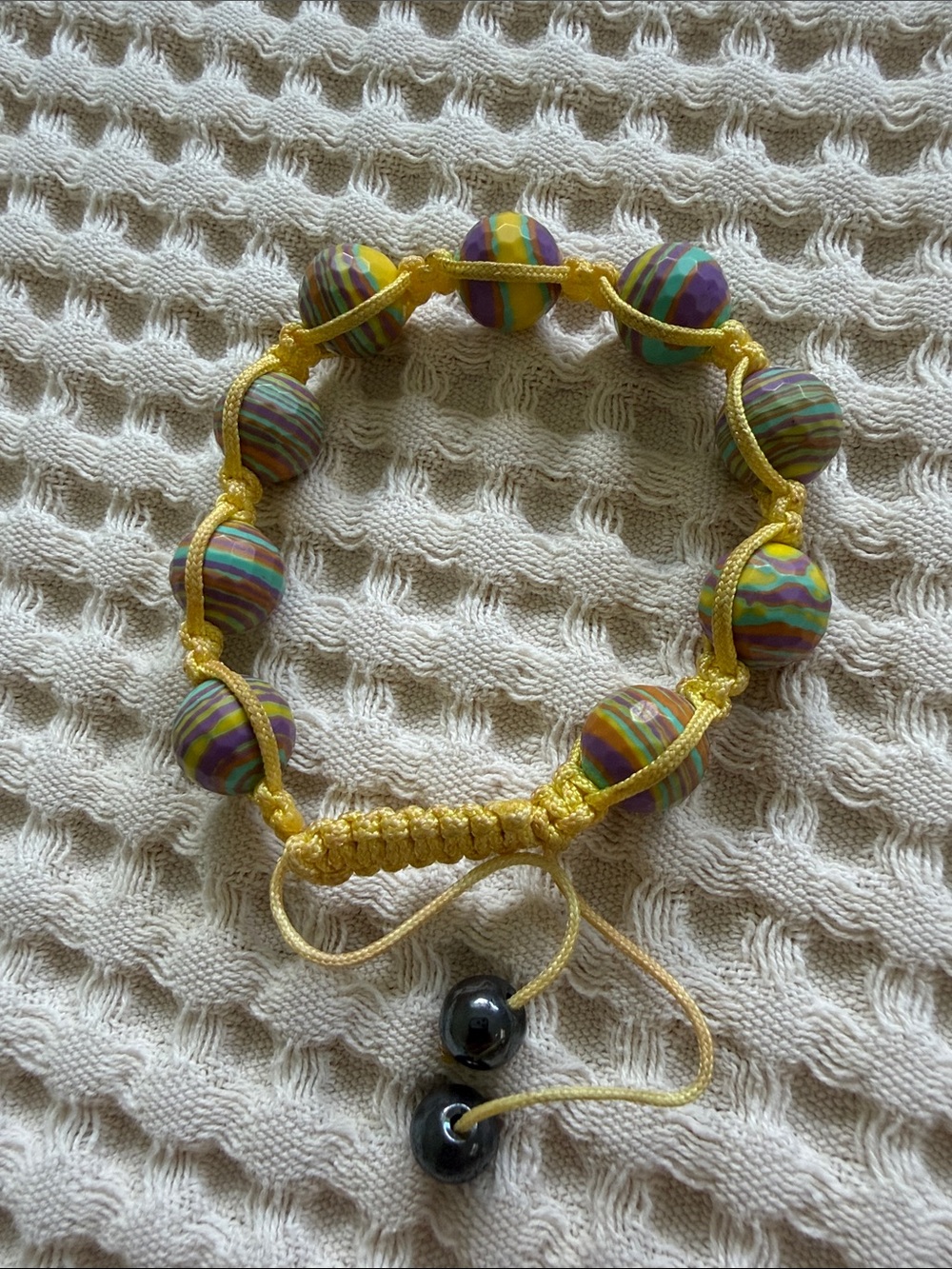 Women Adjustable Bracelet with Multicolor Beads